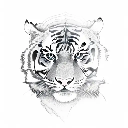 A Prowling Tiger With A Sunset Background