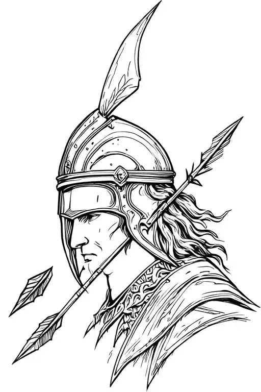 Achilles Helmet With Arrow