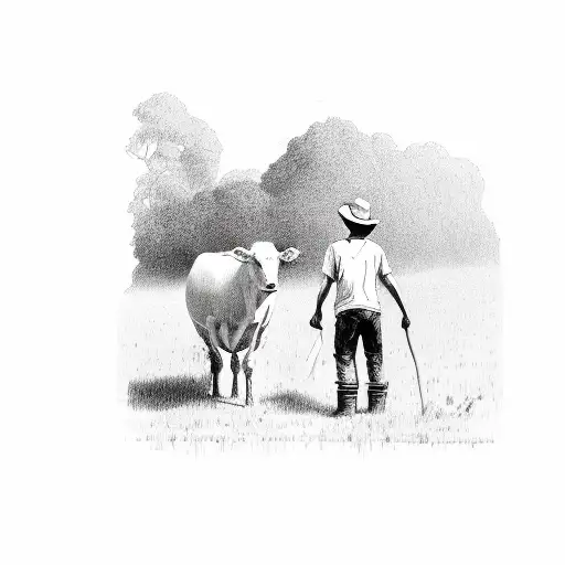 Farmer With Grandson