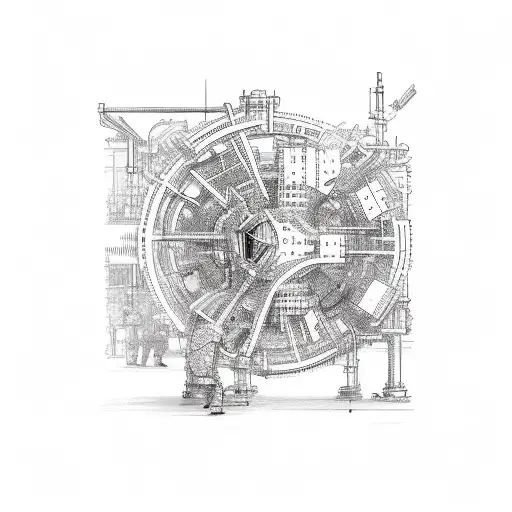 An Abstract Representation Of A Manufacturing Assembly Line