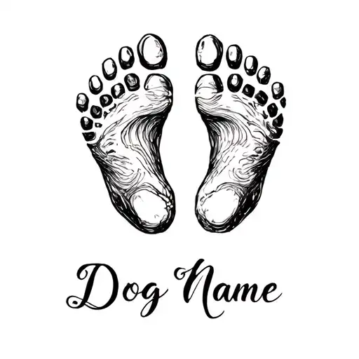 Dog Footprints With Name Written
