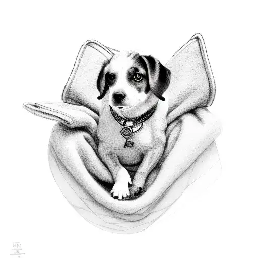 Dog Holds A Cuddly Blanket In Its Paws