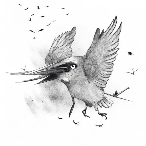 Crows Flying Aways From A Fallen Crow