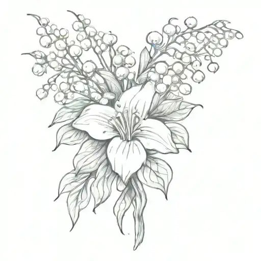 Lily Of The Valley And Rose Entertwined Bouquet