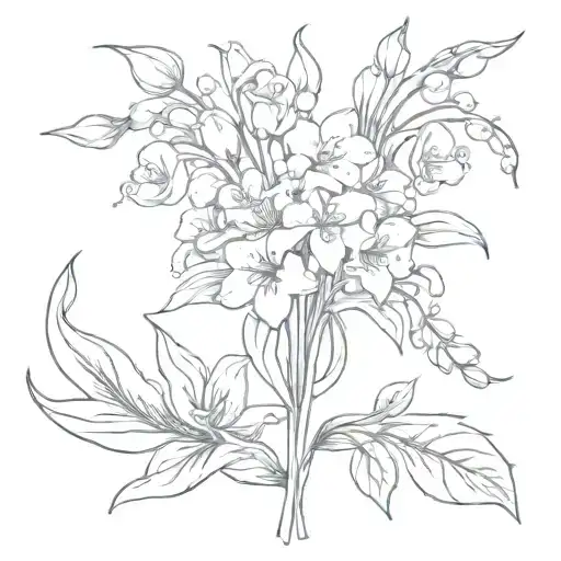 Simple Lily Of The Valley And Rose Entertwined Bouquet