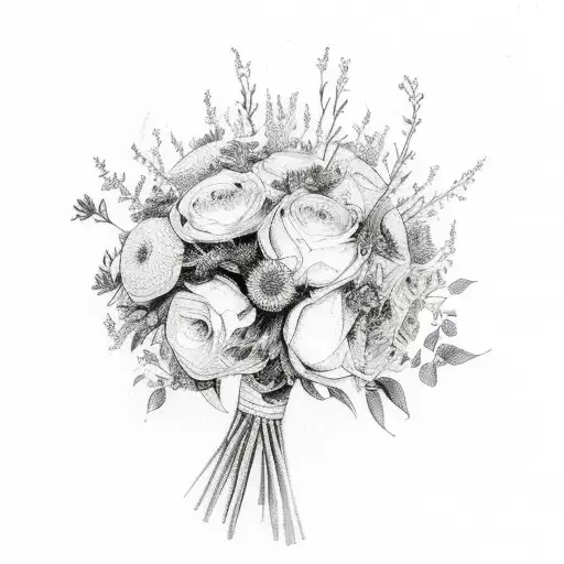 Bouquet With Birth Month Flowers For August October April And November