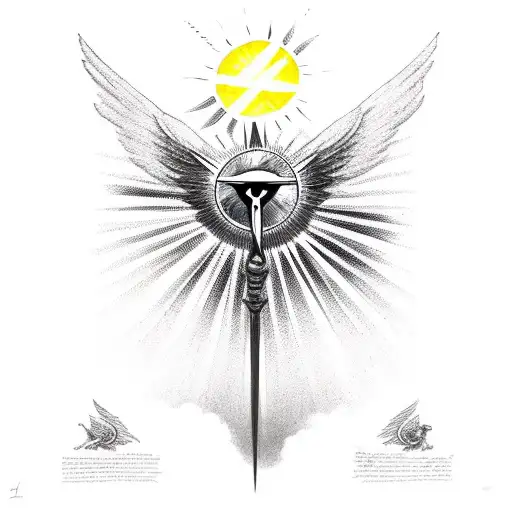 Wings With Cross And Sun