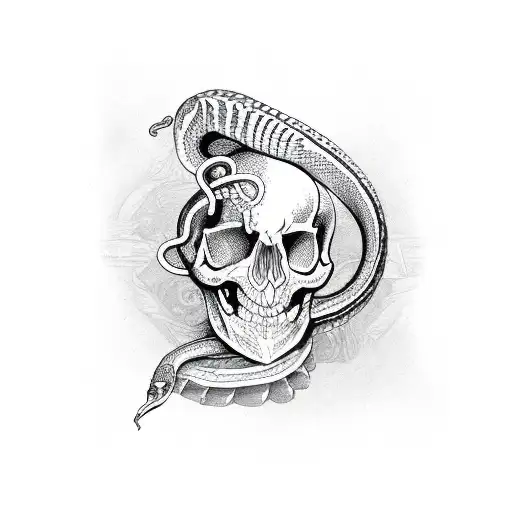 Snake Skeleton Wrapped Around Arm