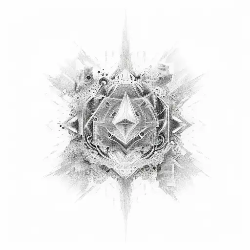 An Abstract Representation Of Tech And Spirituality Merging Together