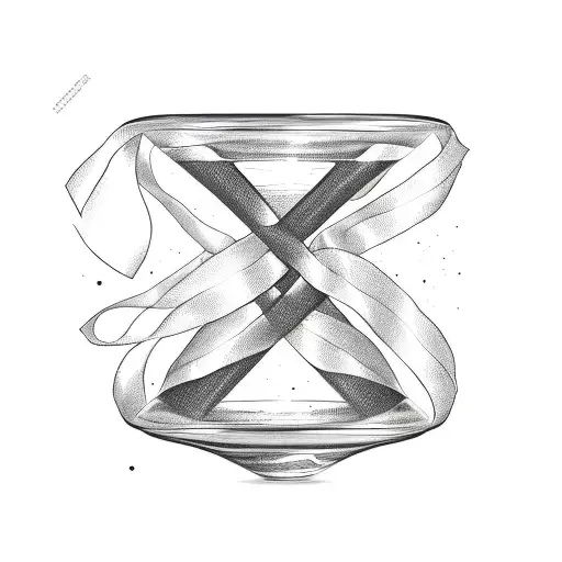 Hourglass With Cancer Ribbon Wrapped Around The Middle