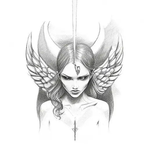 Angel Handle With Demon Upside Down