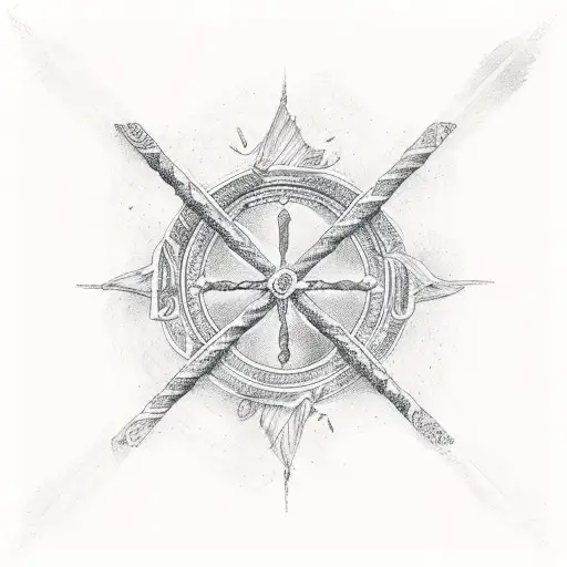 Cross With The Word Unitas And Seagulls Flying Around It