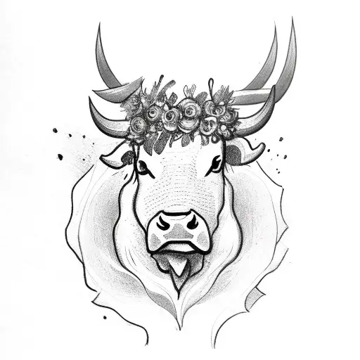 Bull With Flower Crown