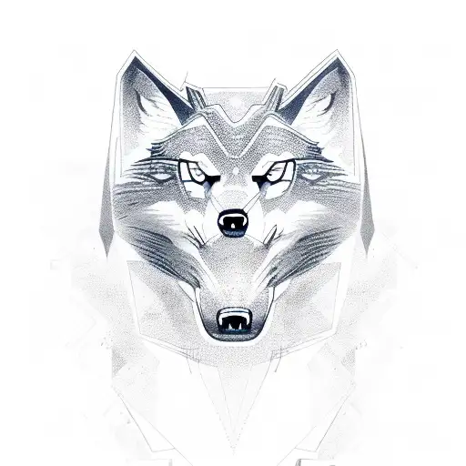 Hieroglyphic-inspired Wolf Design