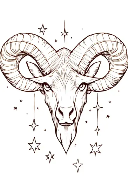 Aries Sign With Stars