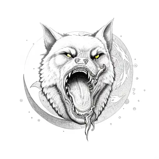 Fenrir Swallowing A Blood Moon Sleeve