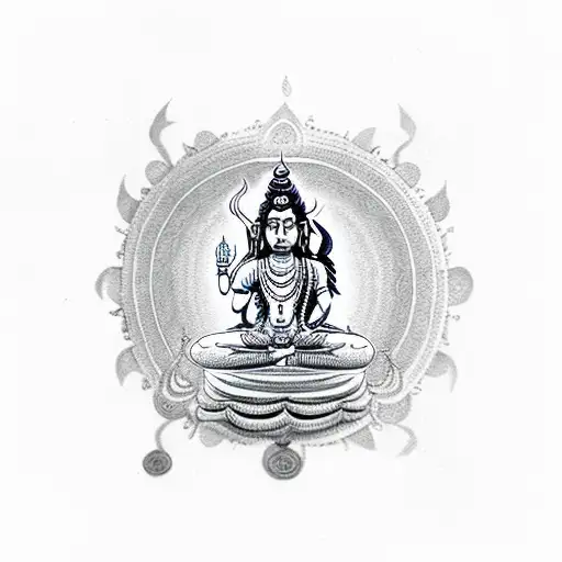 Lord Shiva Meditating On A Pile Of Money