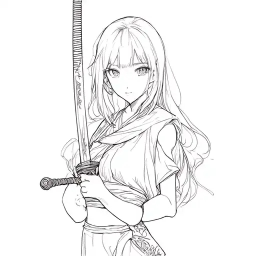 Anime Girl With Katana