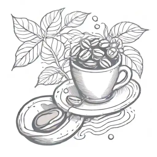 A Stylized Coffee Bean Intertwined With A Massage Tool