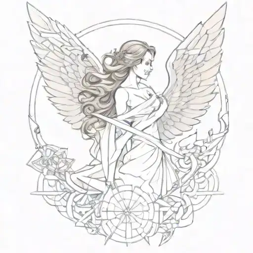 An Angel Of Life With Intricate Geometric Patterns