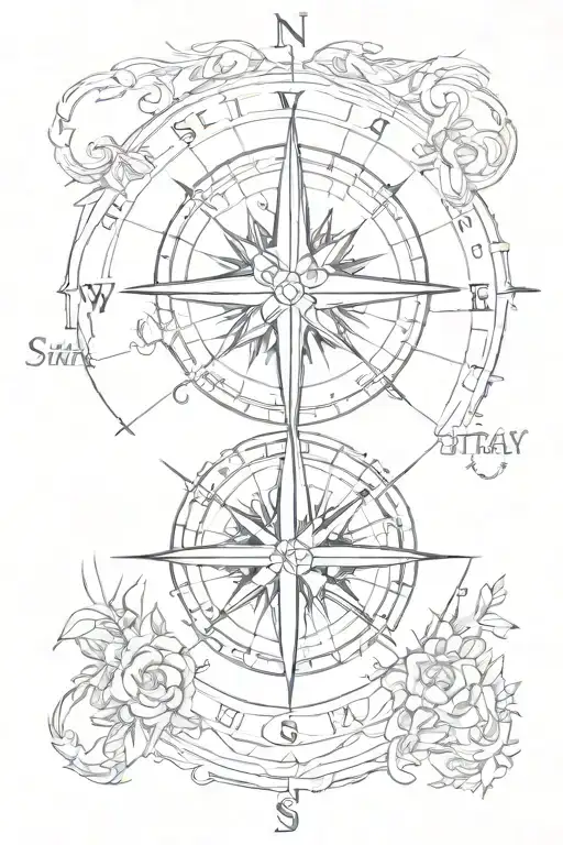 Compass Rose With The Name Stray Kids