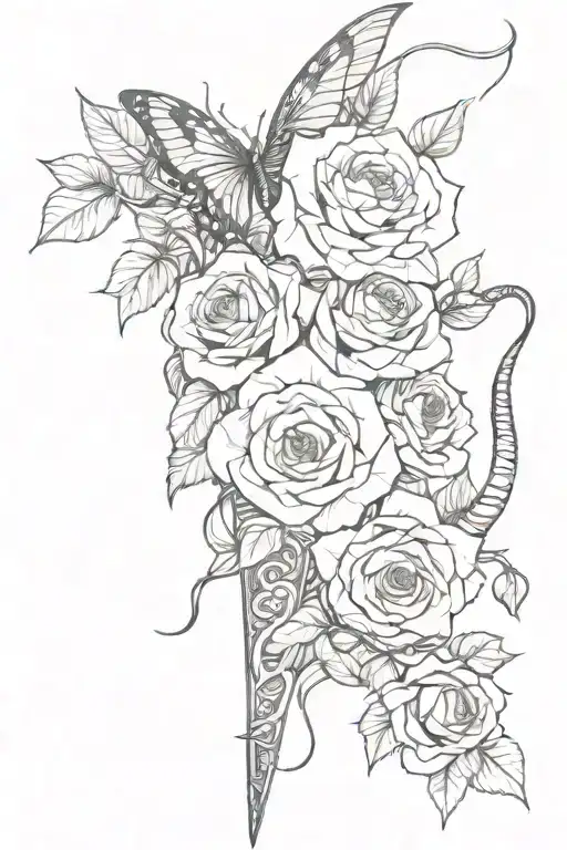 Dagger Snake Roses Butterflies