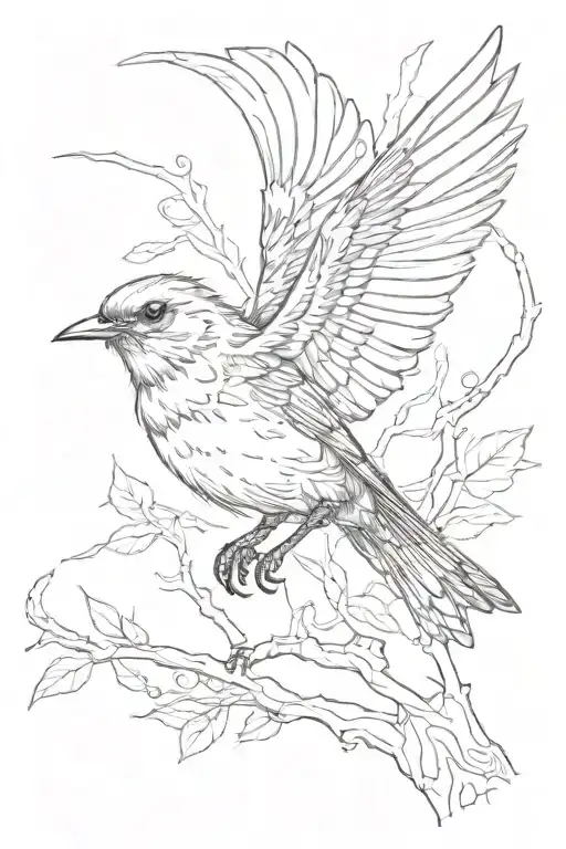 Robin Bird Flying Away