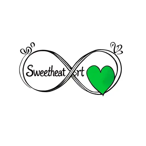 Word Sweetheart With A Infinity Sign And A Green Heart