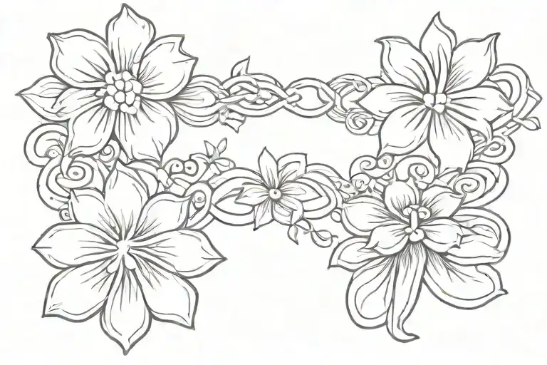 Simple Hawaiian Anklet Tattoo For Women