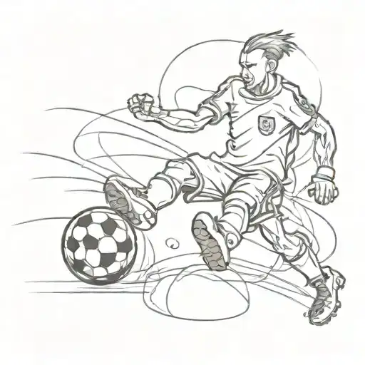 A Soccer Ball Morphing Into A Playful Cartoon Character Kicking A Ball