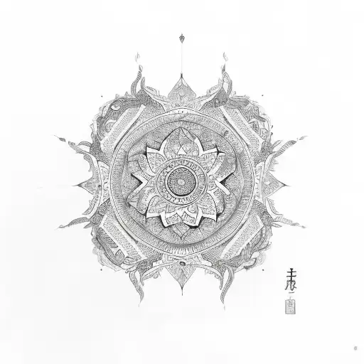 A Mantra Written In A Beautiful Calligraphy Style With Intricate Nature Patterns