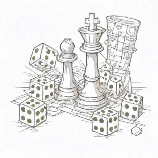 Word Chessmate With Dice Cards And Gambling Themed