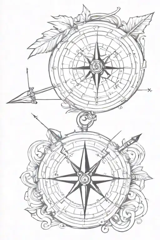 Incomplete Compass With Arrow Piercing