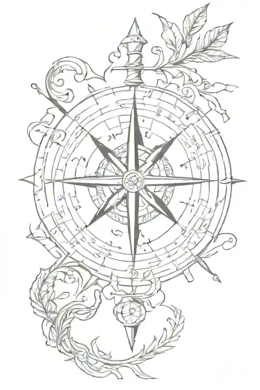 Incomplete Compass With Arrow Piercing