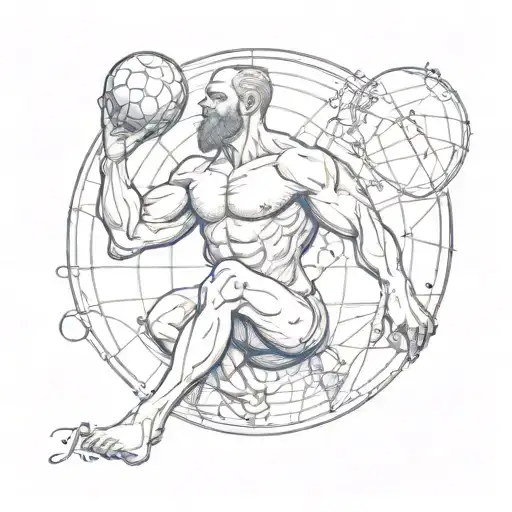 Atlas Holds A Ball On His Shoulders On Earth