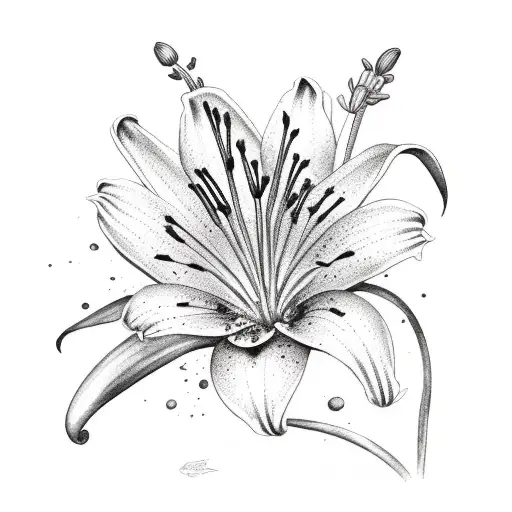 Watercolor Lily Flower