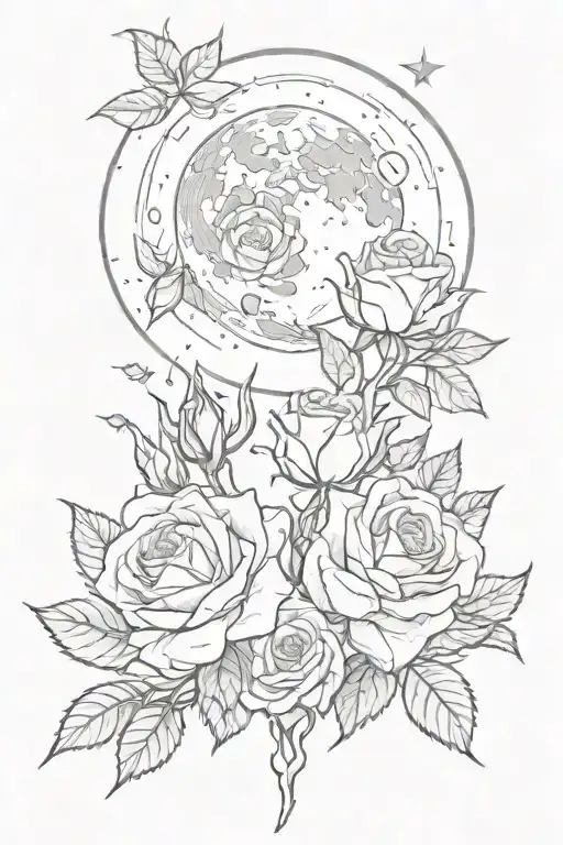 Moon And Roses