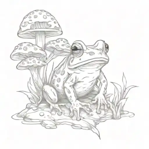 Frog With Mushrooms