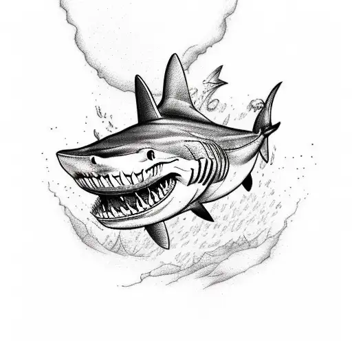 Incorporate A Knife And A Shark Into A Tattoo That Represents The Client's Love For Both