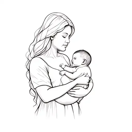 A Woman Holding A Baby