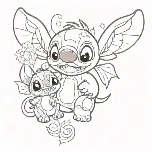 Stitch And Angel Disney Style