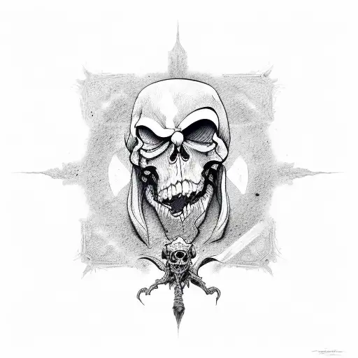 Reaper Of Death Holding Time Itself