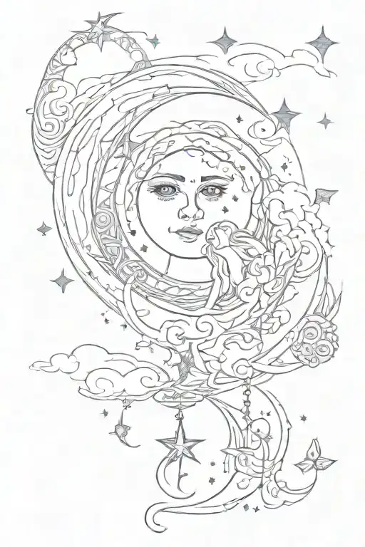 I Love You To The Moon And Back Tattoo Design