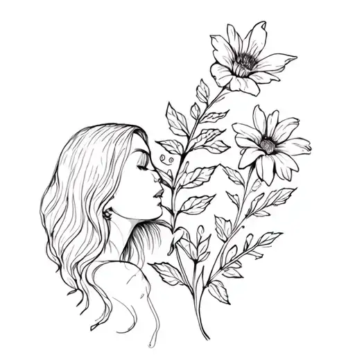 Cosmo Flower Growing Out Of The Word Sister