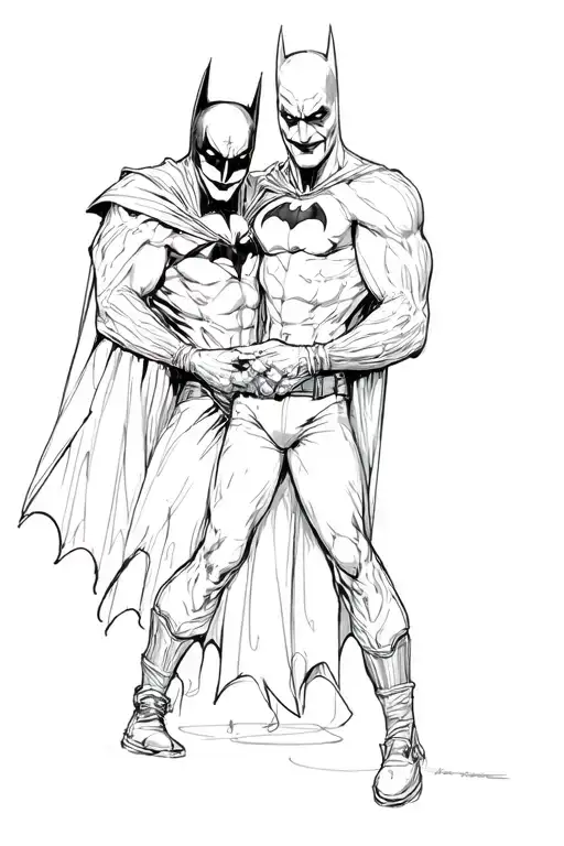 Batman And The Joker Holding