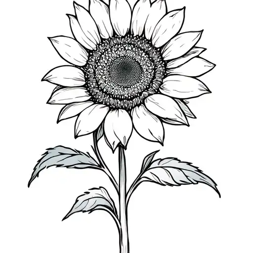 Sunflower Lineart