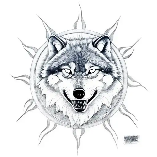 Sun With Wolf