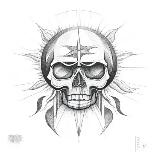 Sun And Moon In Skull Form