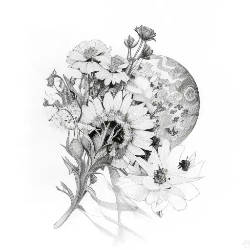 Book With Flowers And Mars