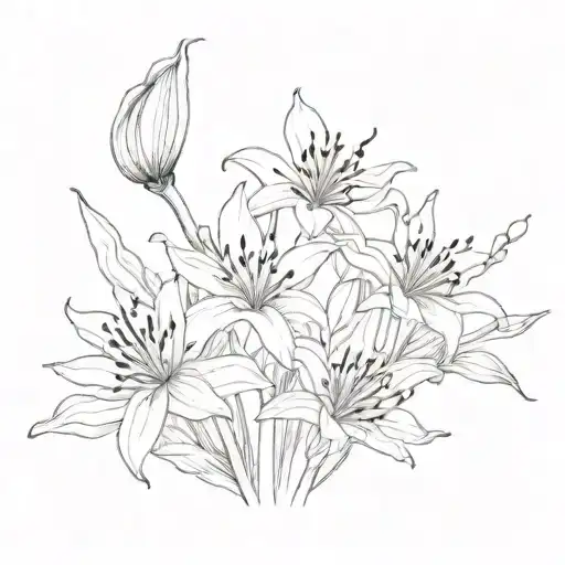 Dot Work Spider Lilies With A Hidden Spider Weaving Its Web